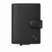 Pull up Wallet for Men -Full Grain Leather Wallet Black- SD05 Oxhide