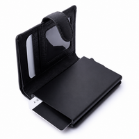 Pull up Wallet for Men -Full Grain Leather Wallet Black- SD05 Oxhide