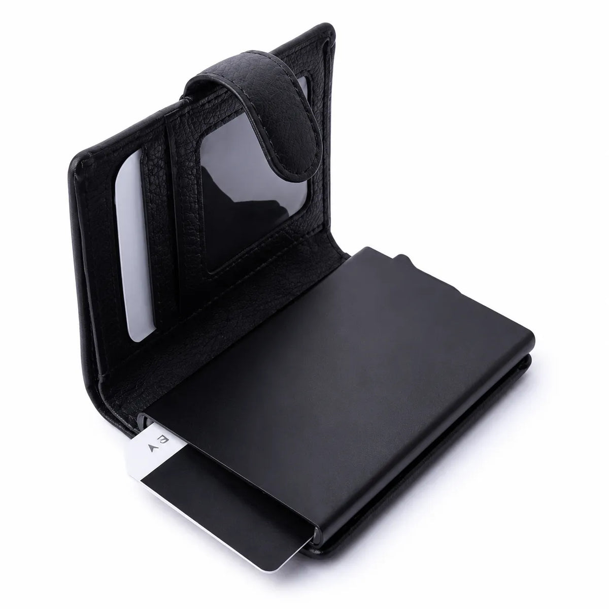 Pull up Wallet for Men -Full Grain Leather Wallet Black- SD05 Oxhide
