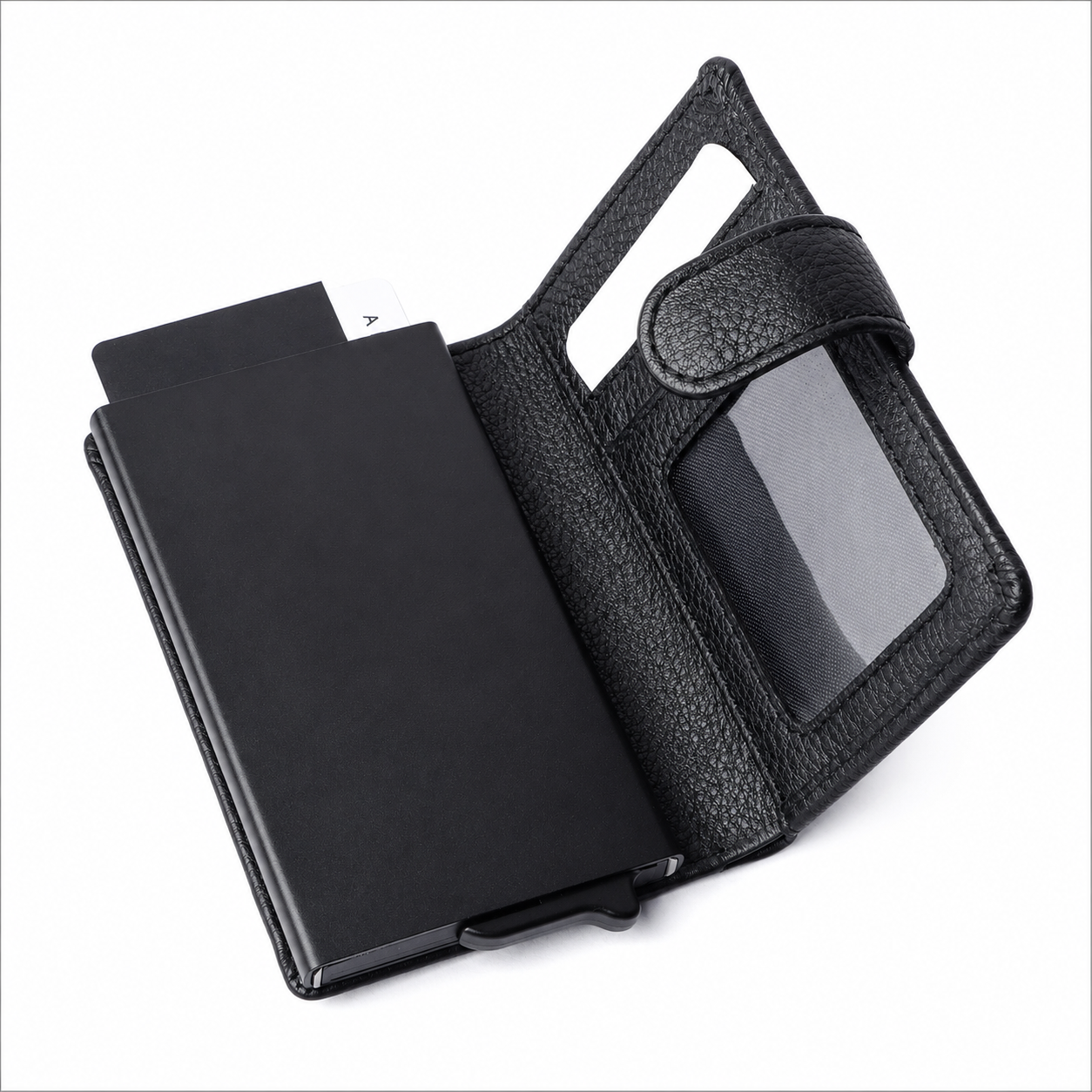 Pull up Wallet for Men -Full Grain Leather Wallet Black- SD05 Oxhide