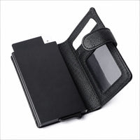 Pull up Wallet for Men -Full Grain Leather Wallet Black- SD05 Oxhide