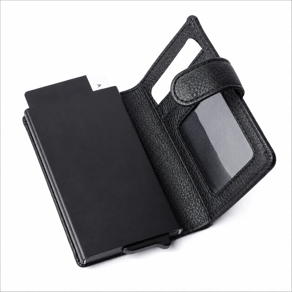 Pull up Wallet for Men -Full Grain Leather Wallet Black- SD05 Oxhide