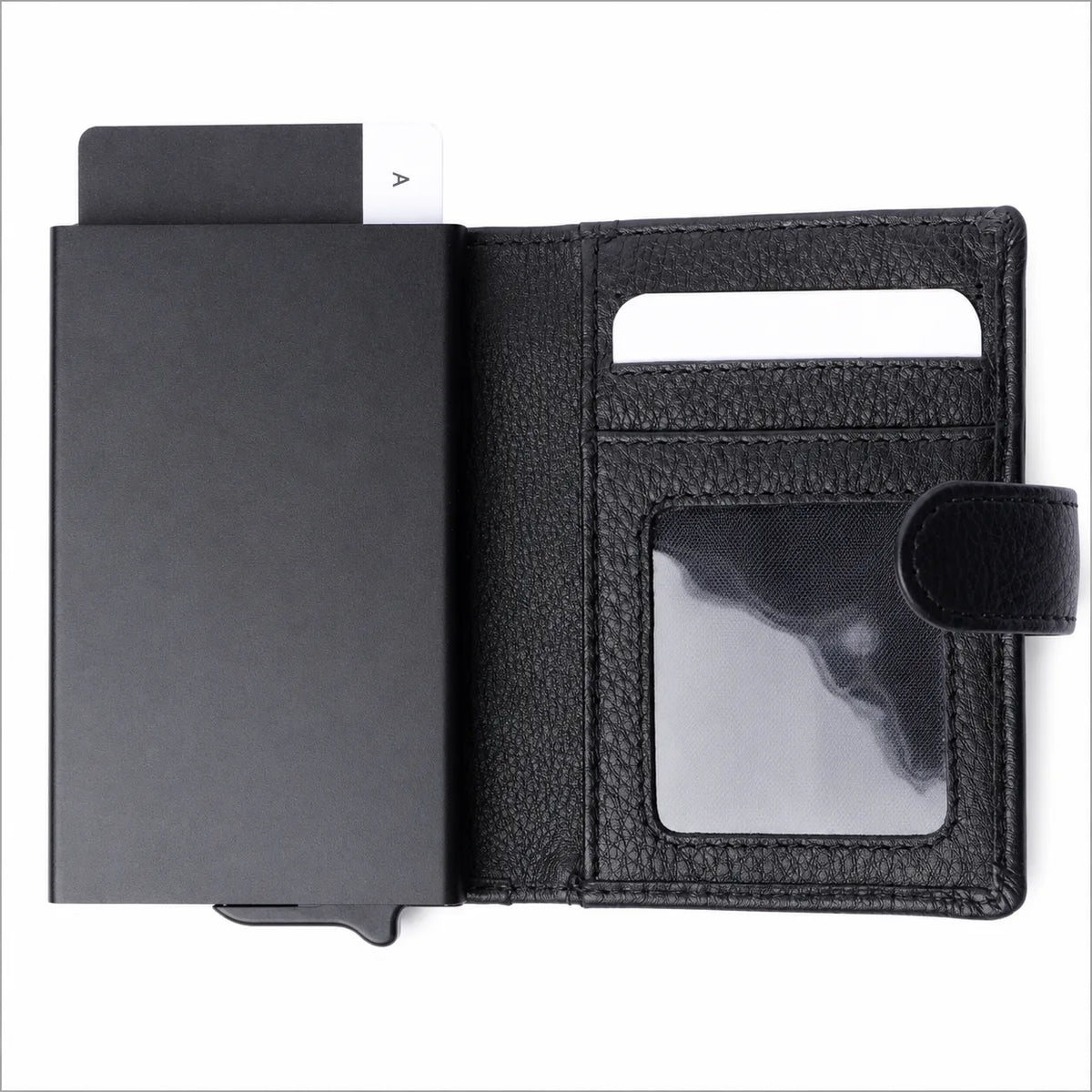 Pull up Wallet for Men -Full Grain Leather Wallet Black- SD05 Oxhide