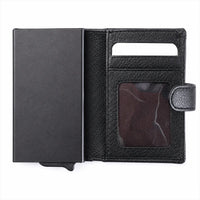 Pull up Wallet for Men -Full Grain Leather Wallet Black- SD05 Oxhide