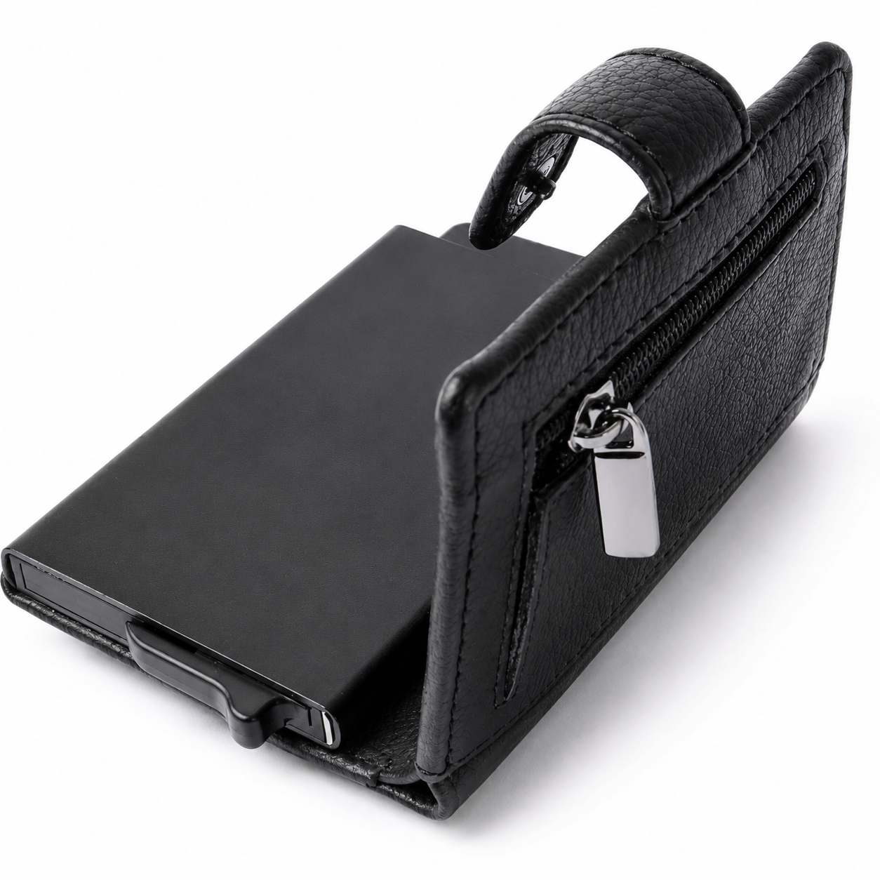 Pull up Wallet for Men -Full Grain Leather Wallet Black- SD05 Oxhide