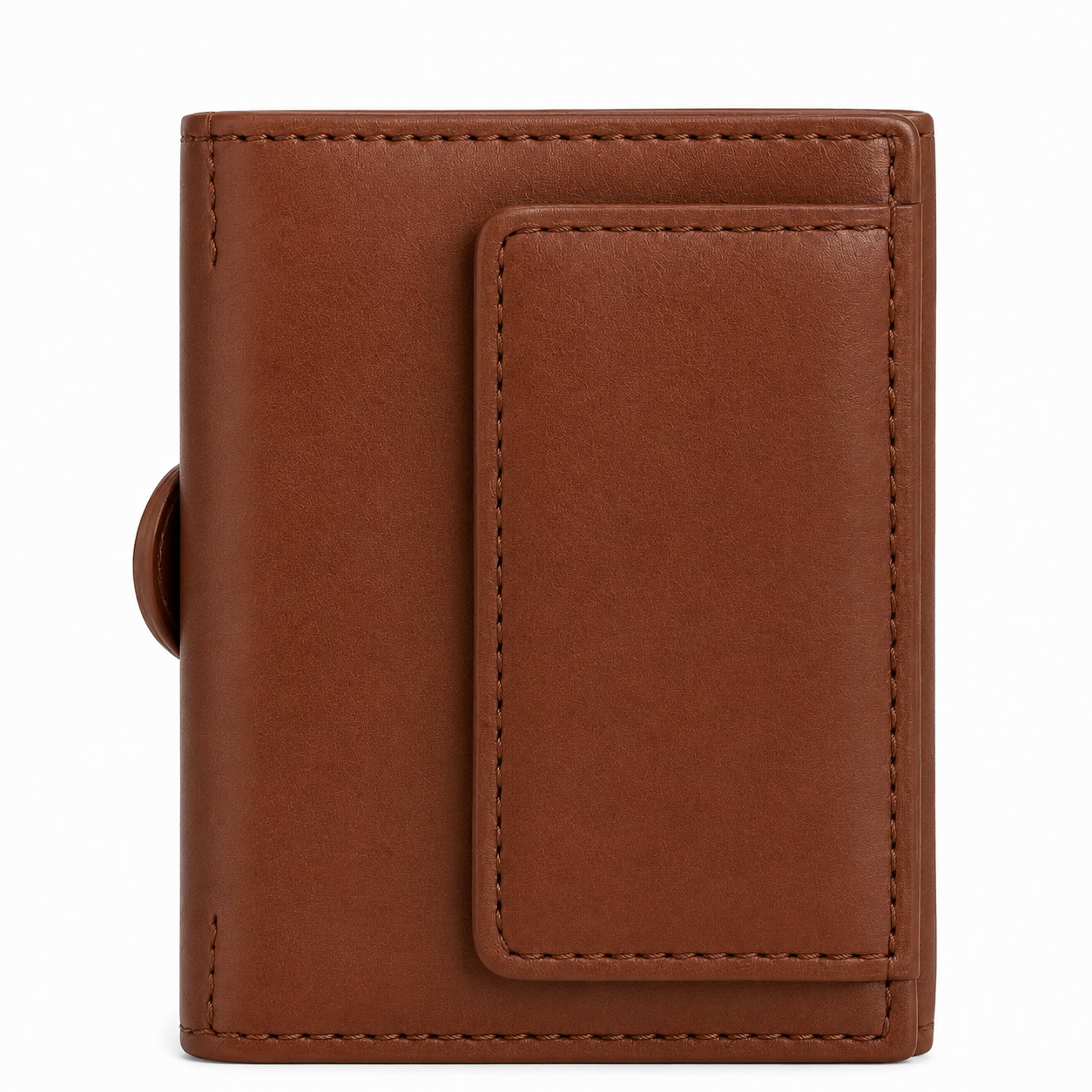Oxhide Compact wallet in Vintage Leather in Brown colour with coin pouch-OXHIDE J0086 BROWN