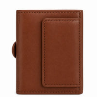 Oxhide Compact wallet in Vintage Leather in Brown colour with coin pouch-OXHIDE J0086 BROWN