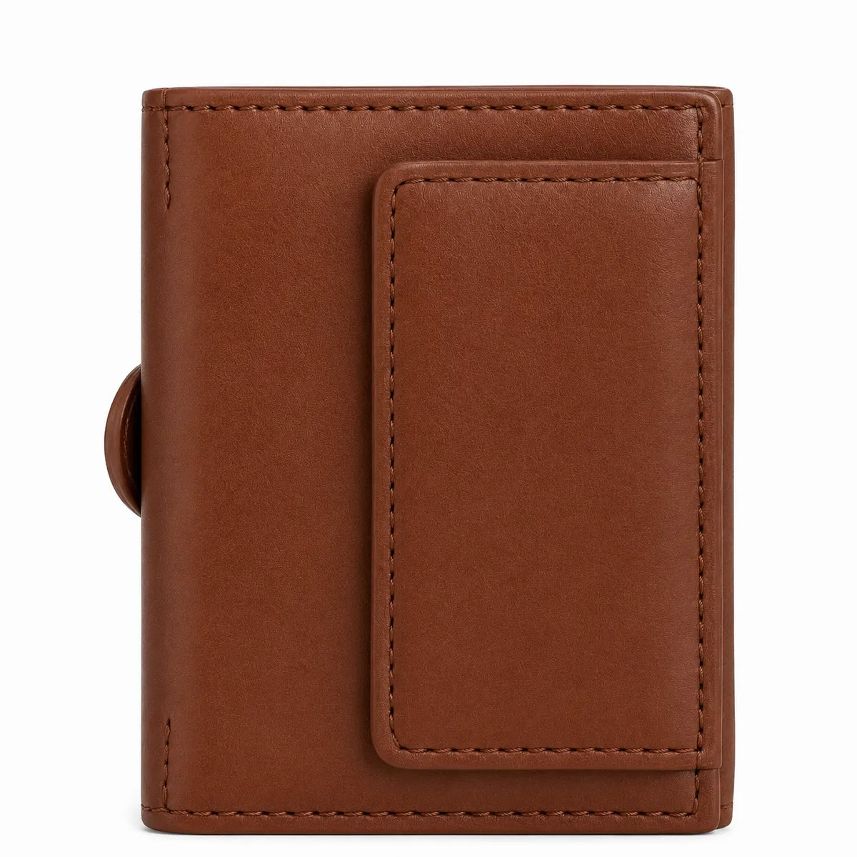 Oxhide Compact wallet in Vintage Leather in Brown colour with coin pouch-OXHIDE J0086 BROWN