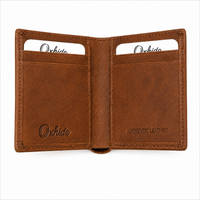 Oxhide Real leather slim - minimalist wallet -SD11 Brown