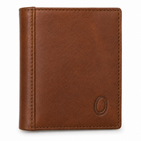 Oxhide Real leather slim - minimalist wallet -SD11 Brown