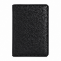 Oxhide Real leather Slim Black- minimalist wallet -SD11