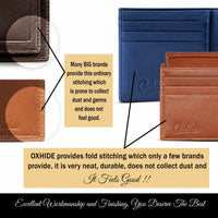 Leather Wallet For Men - Bifold Wallet - Full Grain Leather Wallet - Black Wallet - Oxhide
