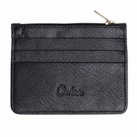 Leather Card Holder with Zip - Leather cardholder - Leather Card Case - Leather Coin Pouch - Card Sleeve - Oxhide 4165 BLACK