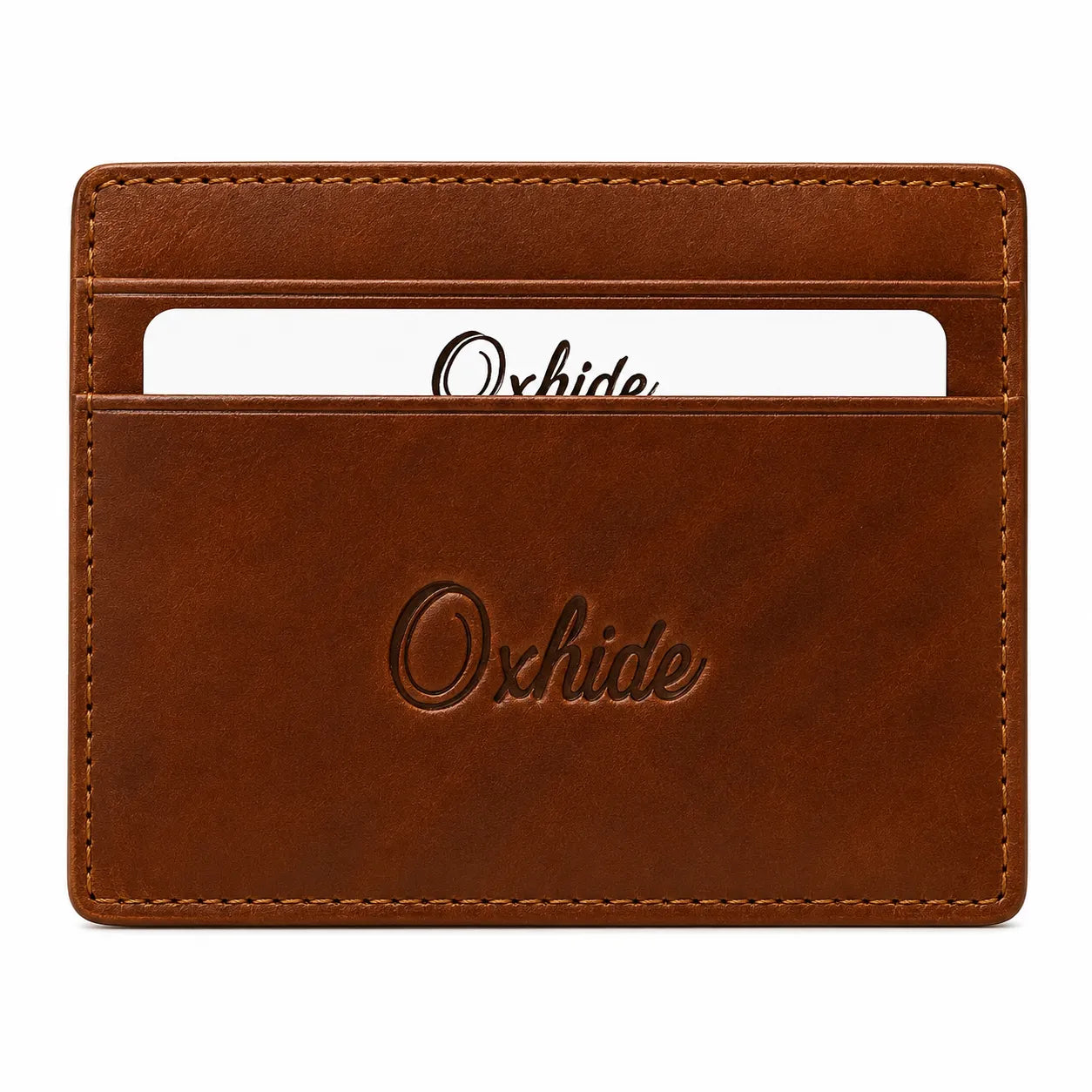 Leather Card Holder - Leather cardholder - Leather Card Case - Leather Card Pouch - Card Sleeve -Oxhide J0054 COGNAC