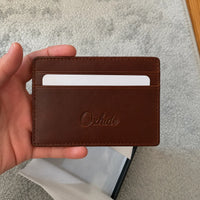 Leather Card Holder - Leather cardholder - Leather Card Case - Leather Card Pouch - Card Sleeve -Oxhide J0054 COGNAC