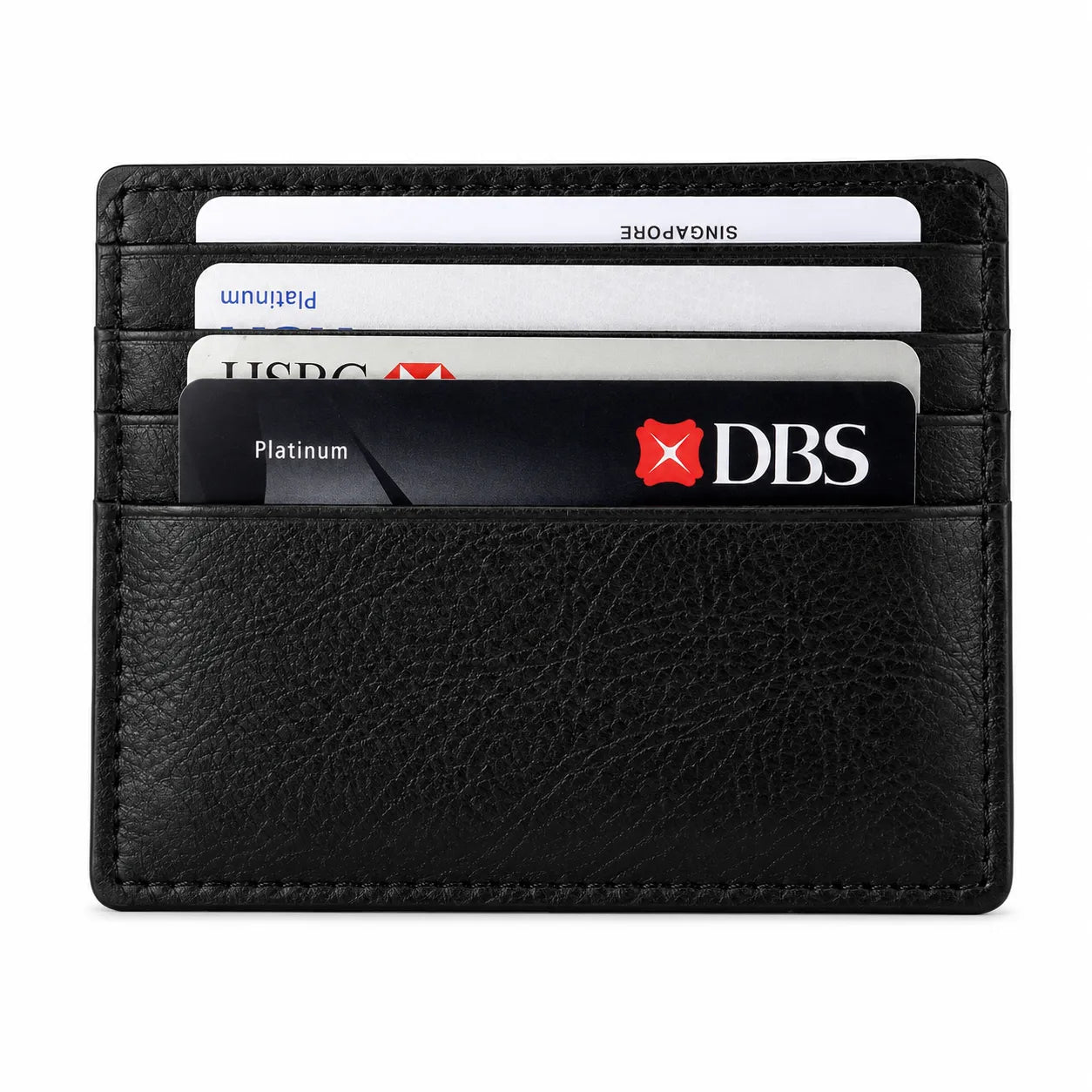 Leather Card Holder - Leather cardholder - Leather Card Case - Leather Card Pouch - Card Sleeve - Oxhide AS4 BLACK