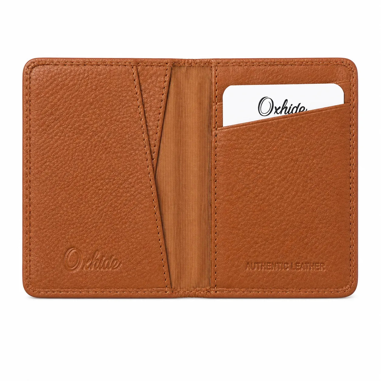 Bi-fold Leather Card Holder Brown- 4166 Oxhide