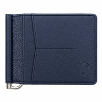 Money Clip Wallet Men - Full Grain Leather wallet - MC01 Oxhide Blue