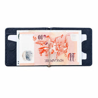 Money Clip Wallet Men - Full Grain Leather wallet - MC01 Oxhide Blue