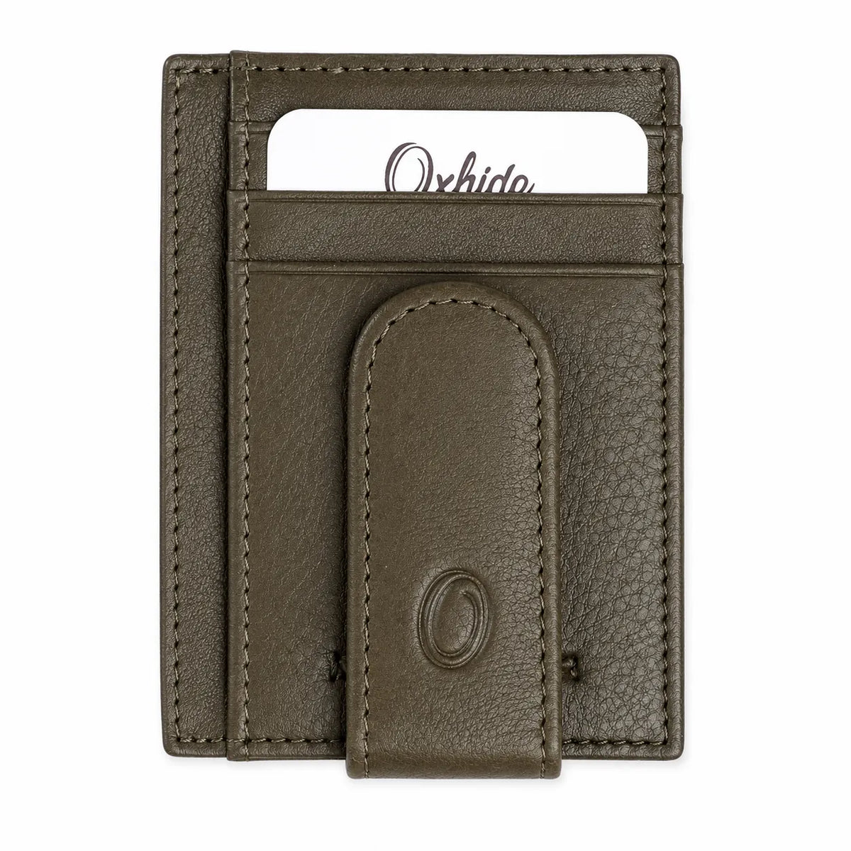 Money Clip Wallet Men Slim-Full Grain Leather Wallet  - Green Wallet - ER13 Oxhide Green
