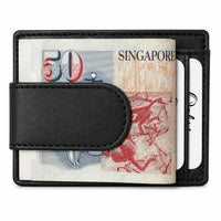 Money Clip Wallet Men Slim-Cardholder - Bifold Thin Wallet - Full Grain Leather Wallet  - Black Wallet -ER13 Oxhide Black