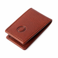 Slim Money Clip for Men and Women  - Full Grain Leather money clip - ER07 Oxhide Tan