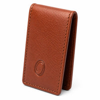 Slim Money Clip for Men and Women  - Full Grain Leather money clip - ER07 Oxhide Tan