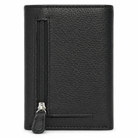 Key Wallet Coin Pouch - Leather Key Pouch -Black Leather Coin Pouch - Leather Coin Case - Oxhide J0023 Black