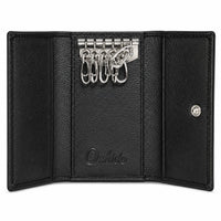 Key Wallet Coin Pouch - Leather Key Pouch -Black Leather Coin Pouch - Leather Coin Case - Oxhide J0023 Black