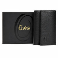 Key Wallet Coin Pouch - Leather Key Pouch -Black Leather Coin Pouch - Leather Coin Case - Oxhide J0023 Black