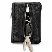 Leather Key Pouch - Leather Coin Pouch - Leather Coin Case - Leather Pouch - Card Sleeve - Multipurpose Pouch - Oxhide 4427 BLACK