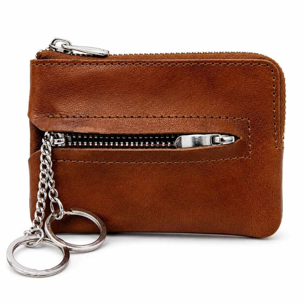 Leather Key Pouch - Leather Coin Pouch - Leather Coin Case - Leather Pouch - Card Sleeve - Multipurpose Pouch - Oxhide 4427 BROWN