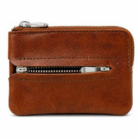 Leather Key Pouch - Leather Coin Pouch - Leather Coin Case - Leather Pouch - Card Sleeve - Multipurpose Pouch - Oxhide 4427 BROWN