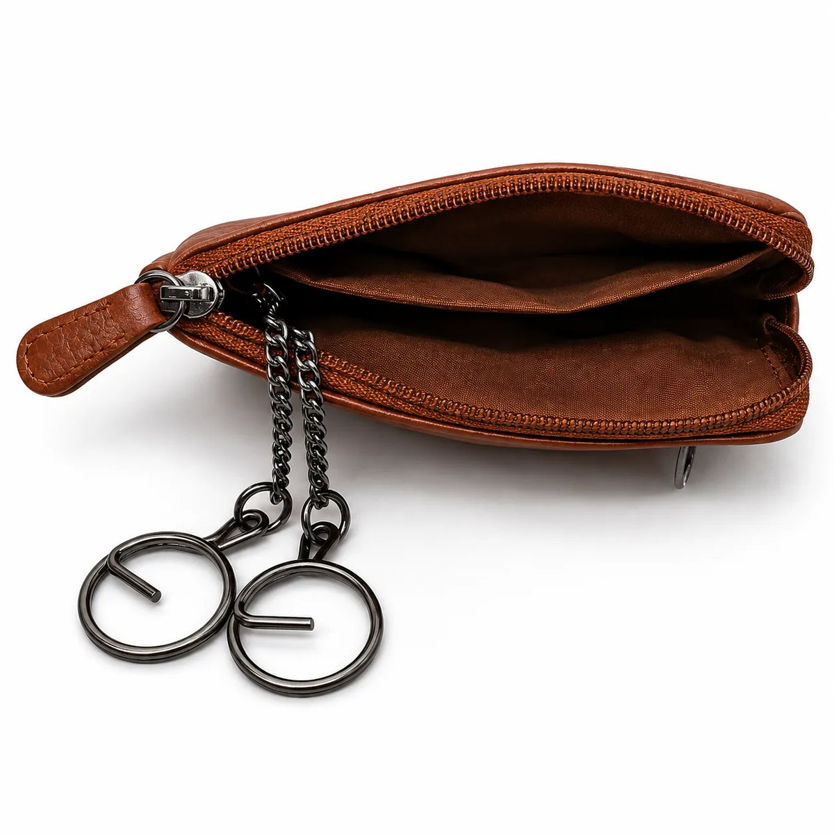 Leather Card Holder - Leather Key Pouch - Leather Coin Pouch - Leather Coin Case - Oxhide J0053 Brown