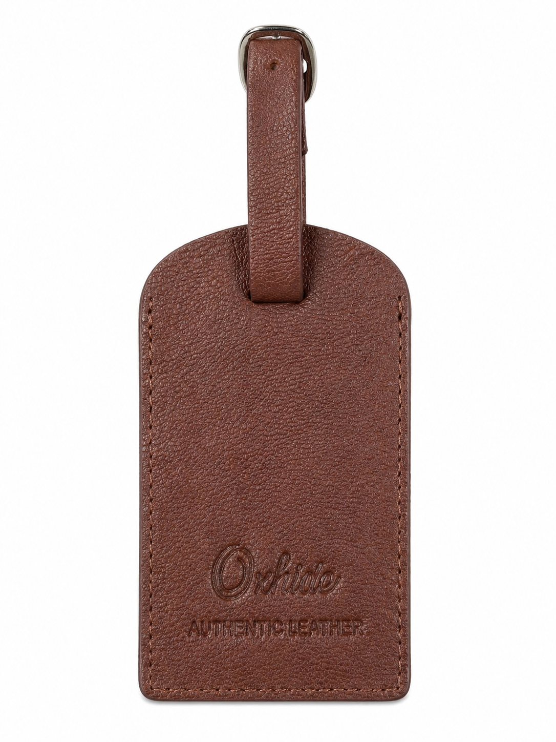 Oxhide Leather Luggage Tag Brown - 4298