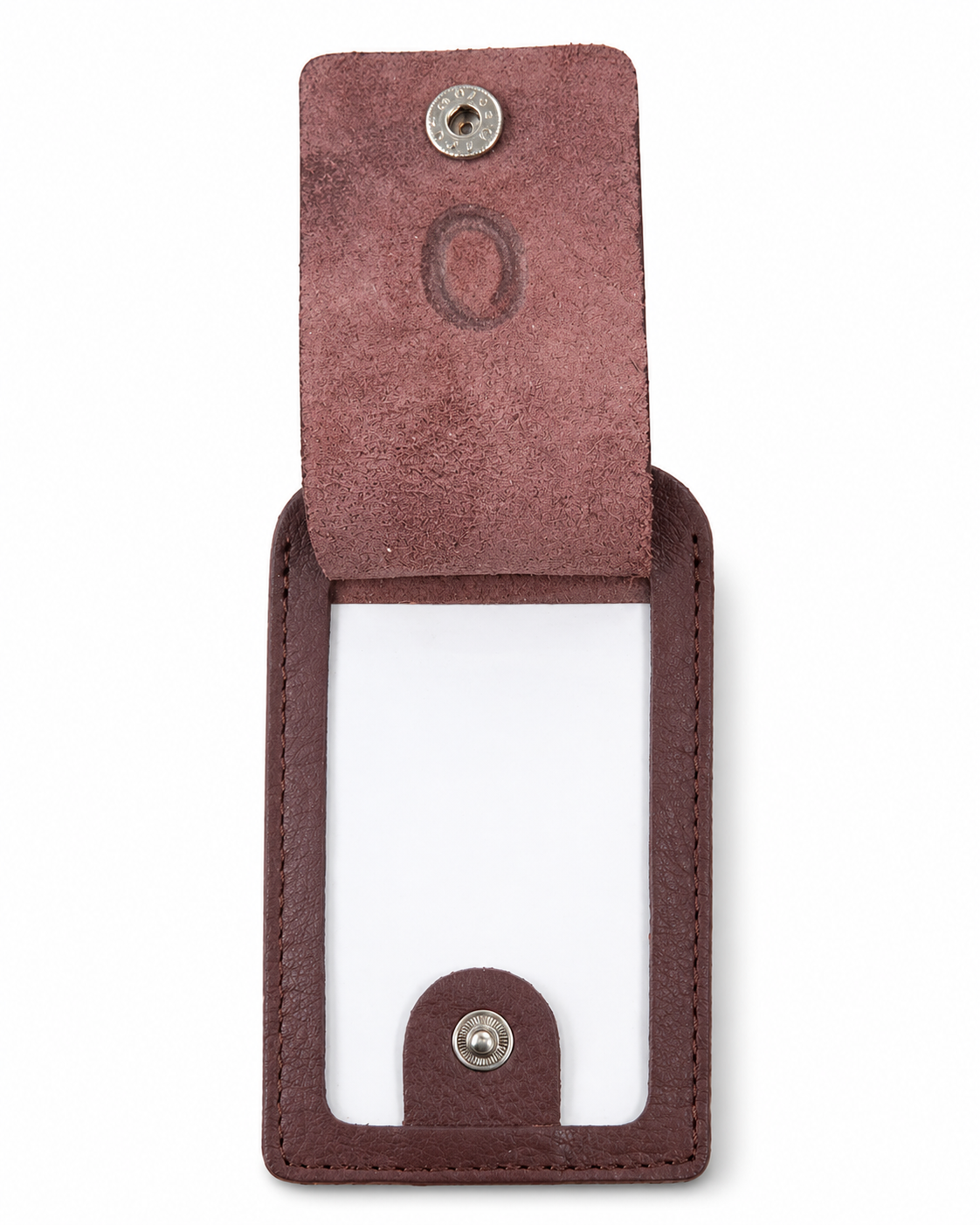 Oxhide Leather Luggage Tag Maroon - 4298