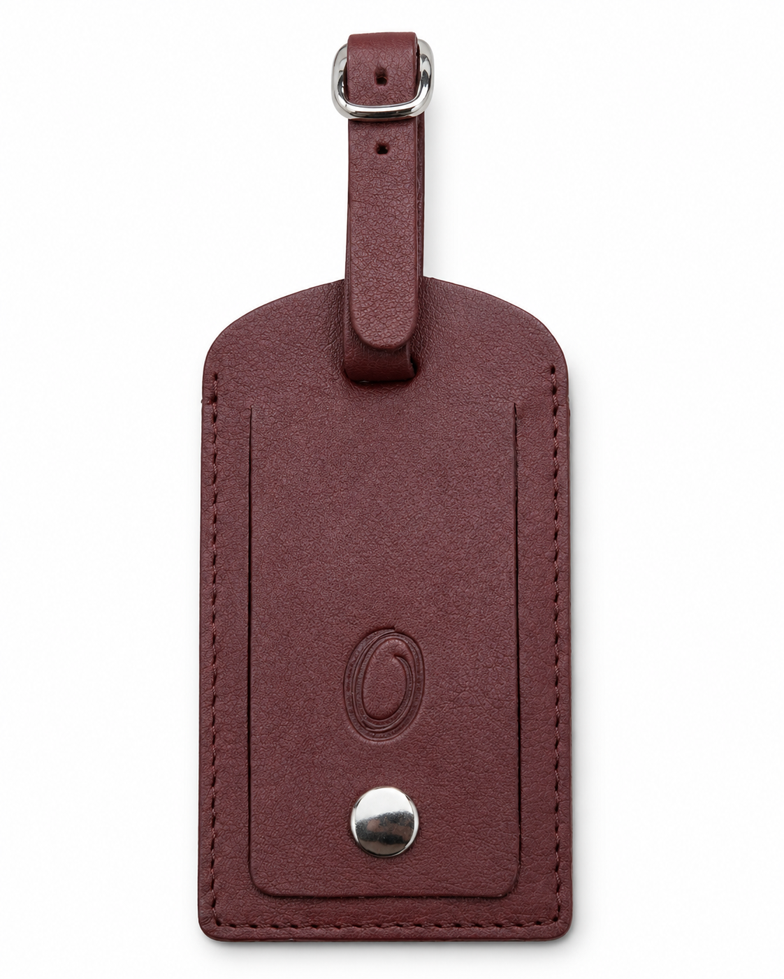 Oxhide Leather Luggage Tag Maroon - 4298