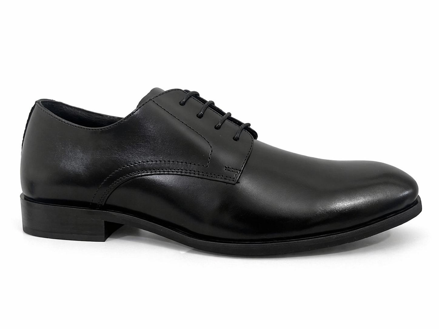 Black Leather Formal Lace-Up Shoes-BOM-MGX931-BLK
