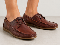 Brown Leather Boat Shoes -TR 1704 BROWN