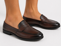 Brown Leather Penny Loafers-2803 BROWN