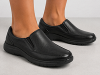 Leather Comfort Slip-On Shoes-TR 4606 Black