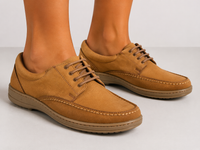 Leather Lace-Up Shoes-TR-6514 Tan