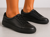 Black Leather Casual Sneakers -BOM-NEWTON3-BLK