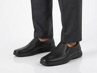 Leather Comfort Slip-On Shoes-TR 4606 Black