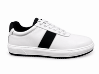 White Leather Casual Sneakers-BOM-CS2-WHT