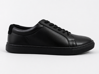Black Leather Casual Sneakers -BOM-NEWTON3-BLK