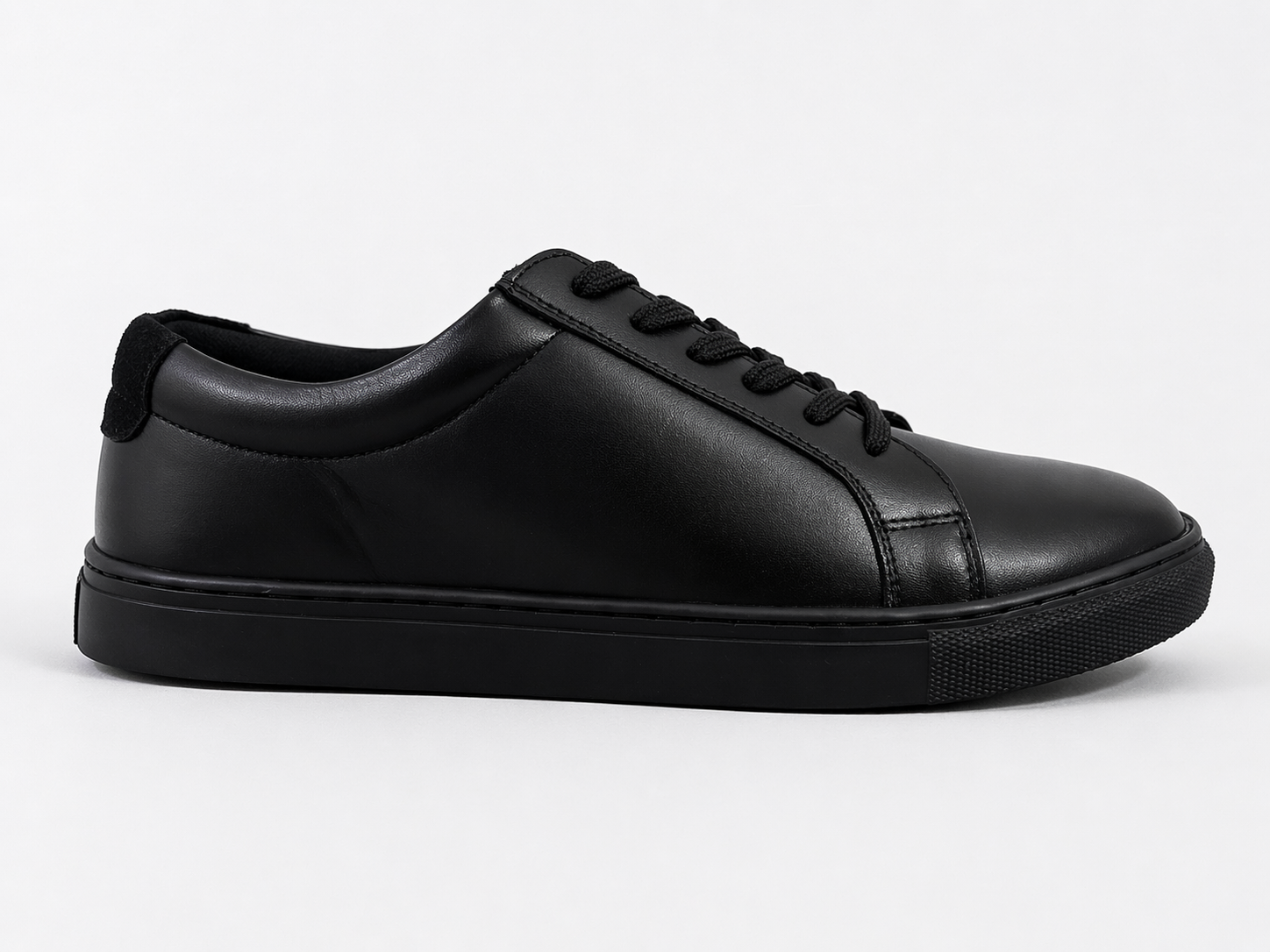 Black Leather Casual Sneakers -BOM-NEWTON3-BLK