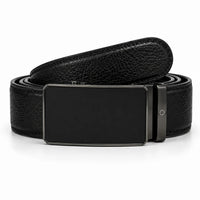 Leather belt without holes  - ABB6A Black Oxhide