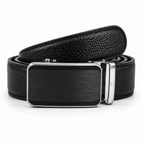 Mens Automatic Leather Belt - Full Grain Leather Ratchet Belt - Men Leather Belt with Auto Lock Buckle - TRACK BELT - Belt without hole -ABB4A