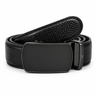 Automatic Leather Belt - Real Leather Ratchet Belt - Men Leather Belt with Auto Lock Buckle -TRACK BELT-ABB6I Oxhide